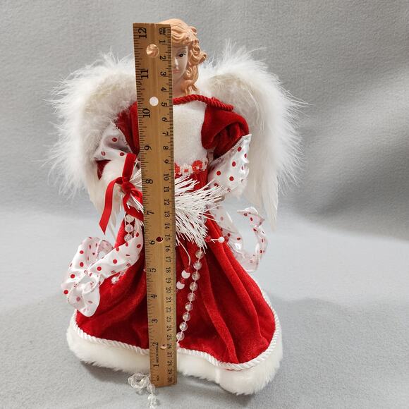 Handmade 12" Porcelain Angel Doll Tree Top Christmas Angel Euro-Exquisite - Picture 7 of 9
